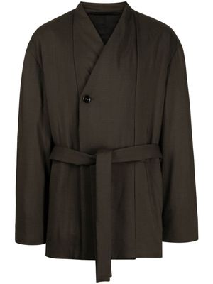Lemaire V-neck single-breasted peacoat - Green