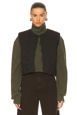 Lemaire Wadded Gilet Vest in Brown