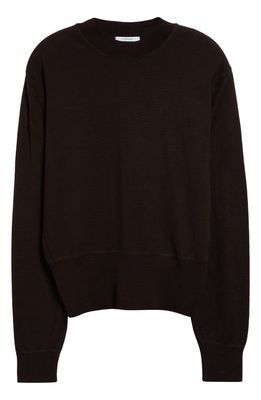 Lemaire Wool Blend Crewneck Sweater in Pecan Brown