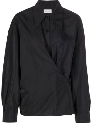 Lemaire wrap-effect button-up shirt - Black