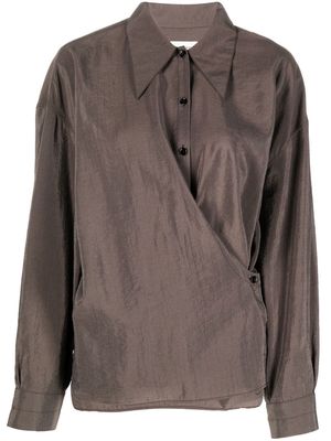 Lemaire wrap-effect button-up shirt - Grey