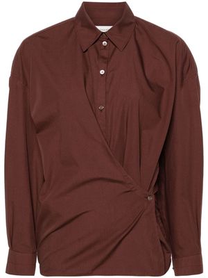 LEMAIRE wrap poplin shirt - Brown
