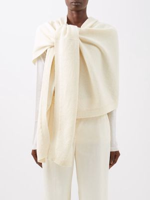Lemaire - Wrap Scarf Wool Sweater - Womens - Light Cream