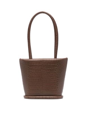 LEMELS crocodile-effect leather tote bag - Brown