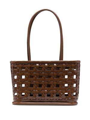 LEMELS interwoven leather tote bag - Brown
