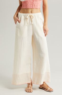 lemlem Desta Wide Leg Cover-Up Pants in Ayele Blush