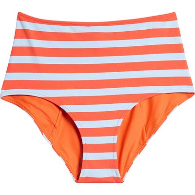 lemlem Elsi High Waist Bikini Bottoms in Chireti Tangerine 