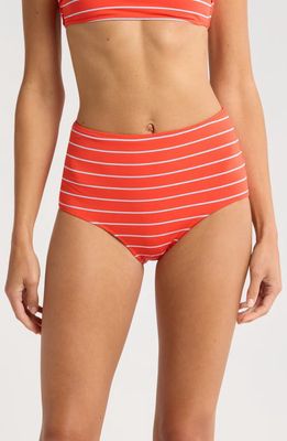 lemlem Elsi High Waist Bikini Bottoms in Jeliba Tangerine 