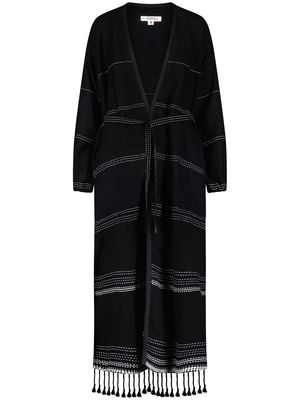 lemlem Leliti fringed beach robe - Black