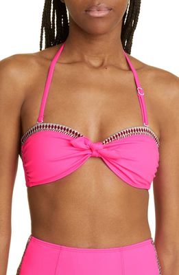 lemlem Lena Bandeau Bikini Top in Bright Pink