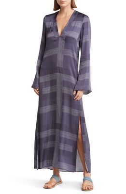lemlem Theodora Long Sleeve Cover-Up Maxi Dress in Bezu Night