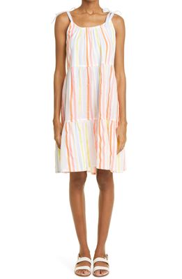lemlem Tirunesh Stripe Cotton Blend Cover-Up Dress in Stripe Sunrise