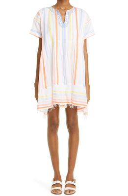lemlem Tirunesh Stripe Cotton Blend Cover-Up Minidress in Stripe Sunrise