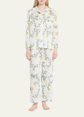 Lemon-Print Egyptian Cotton Pajama Set