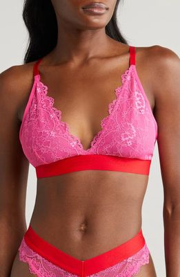 Lemonade Dolls Lace Bralette in Deep Pink 