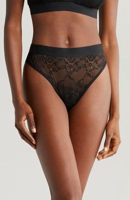 Lemonade Dolls The Picot Lace High Waist Brazilian Briefs in Black