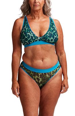 Lemonade Dolls The Soft Mesh Leopard Print Fuller Cup Bralette in Green 