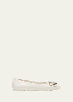 Lena Lambskin Bow Ballerina Flats