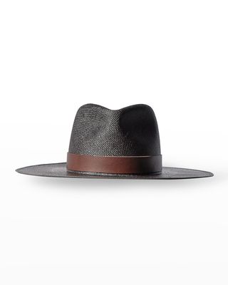 Leni Straw Fedora Hat w/ Leather Band