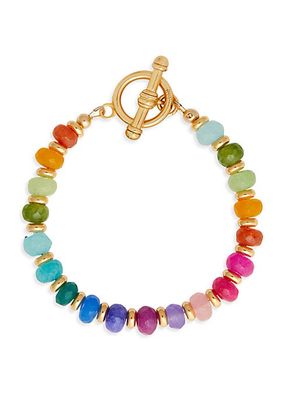 Lennon 24K Antique Goldplated Rainbow Gemstone Bracelet