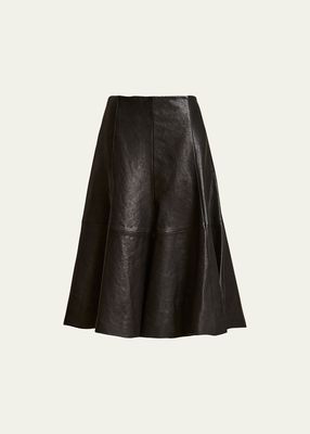 Lennox Leather Midi Skirt