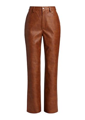 Lenny Croc Faux-Leather Pants