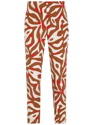 Lenny Niemeyer abstract-pattern cropped slim-fit trouser - Brown