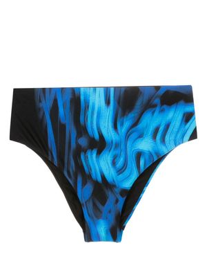 Lenny Niemeyer abstract-print high-waisted bikini bottoms - Blue