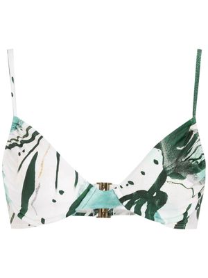 Lenny Niemeyer all-over graphic-print bikini top - Green