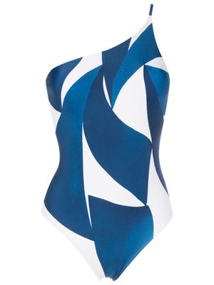 Lenny Niemeyer Burle one-shoulder swimsuit - Blue
