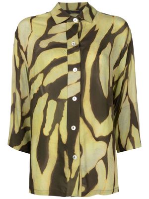 Lenny Niemeyer camouflage-print ruched shirt - Green