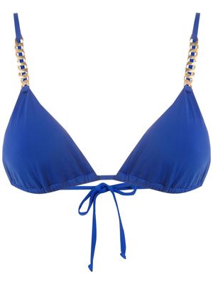 Lenny Niemeyer chain-link triangle bikini top - Blue
