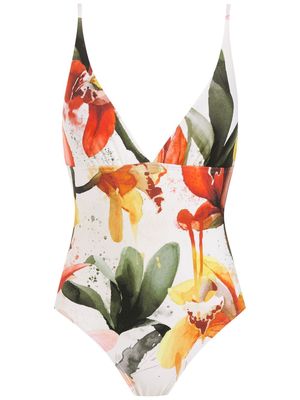 Lenny Niemeyer floral-print V-neck swimsuit - Multicolour
