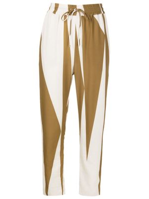 Lenny Niemeyer geometric-pattern tapered trousers - Neutrals