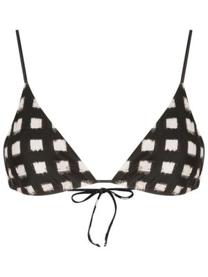 Lenny Niemeyer gingham-check pattern bikini top - Black