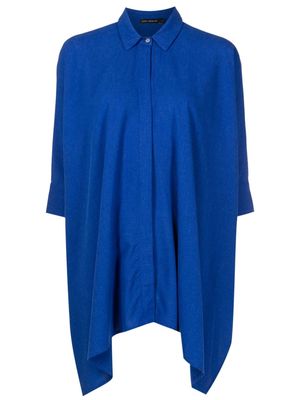 Lenny Niemeyer half-sleeved curved-hem shirt - Blue