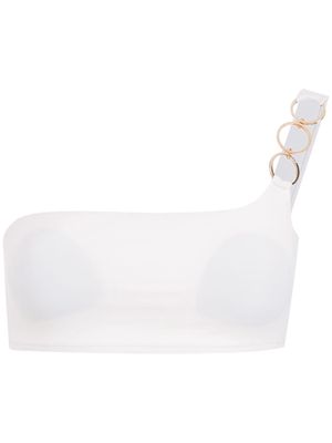 Lenny Niemeyer ring-detail one-shoulder bikini-top - White