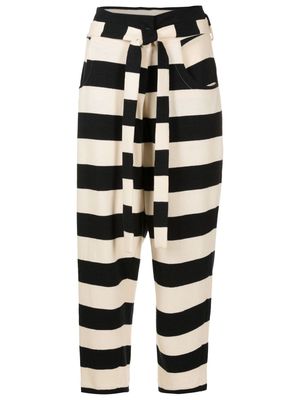 Lenny Niemeyer striped tapered trousers - Black