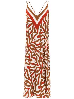 Lenny Niemeyer Vestido Decote V Estampado Kalahari midi dress - Brown