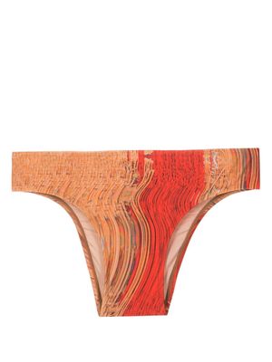 Lenny Niemeyer warped-print bikini bottoms - Brown