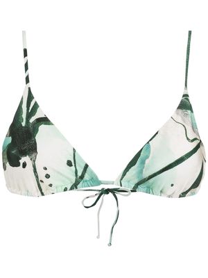 Lenny Niemeyer watercolour-effect bikini top - Green