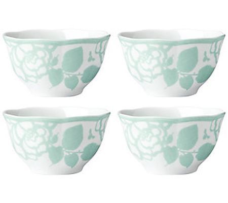 Lenox Butterfly Meadow Cottage Sage 4-Piece Ric e Bowls