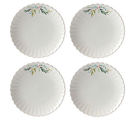 Lenox French Perle Set of 4 Scallop Holiday Din ner Plates