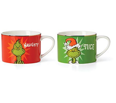 Lenox Grinchie Gifts 2-Piece Naughty & Nice Mug Set