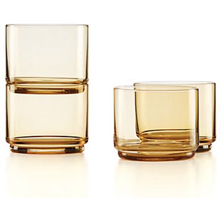 Lenox Tuscany Classics 4-Piece Amber Stackable Short Glasses