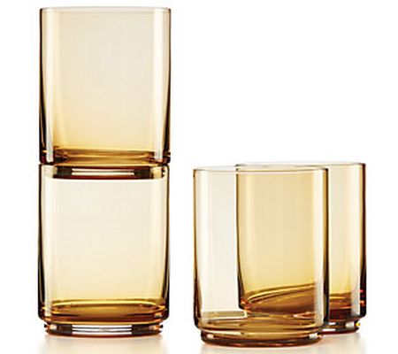 Lenox Tuscany Classics 4-Piece Stackable Amber Tall Glasses