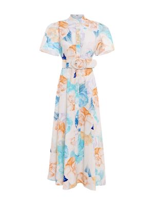 Leo Lin Bianca rose-print cotton dress - Neutrals