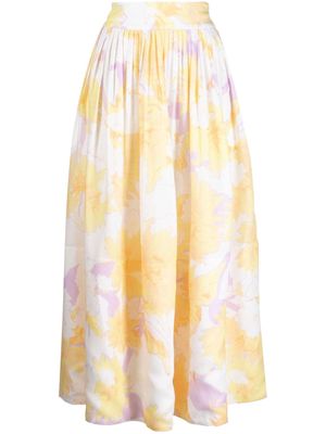 Leo Lin high-waisted floral-print skirt - Yellow