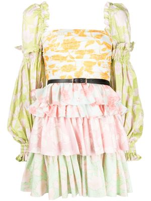 Leo Lin Holly long-sleeve mini dress - Multicolour