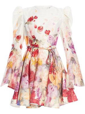 Leo Lin Jordyn floral-print mini dress - White